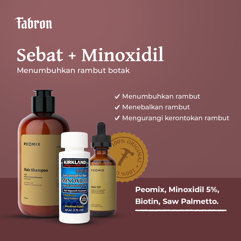 Sebat + Minoxidil - Paket Perawatan Rambut Botak