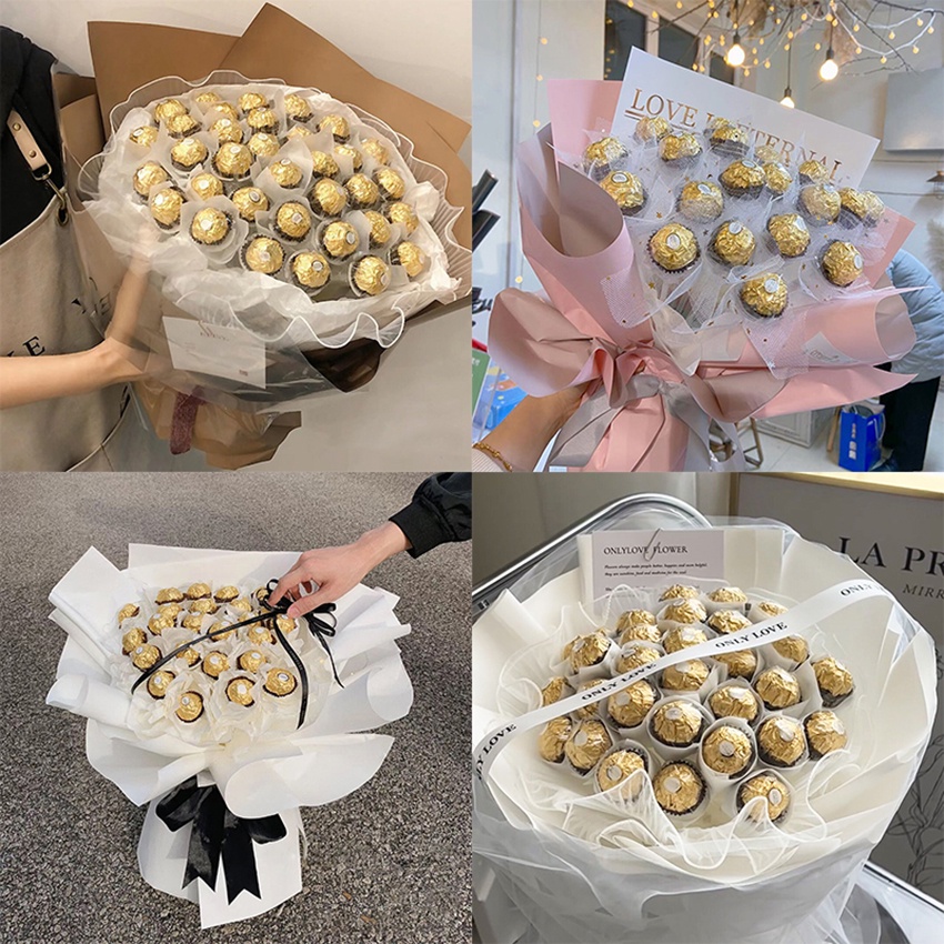 100Pcs Box Ferrero Rocher Box Coklat ferrero Rocher Bouquet Valentine / Box Ferrero Rocher / Bola