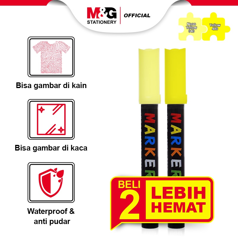 

M&G [ BUNDLE ] Acrylic Marker Multifungsi Paint Marker Spidol Akrilik Warna Neon Yellow