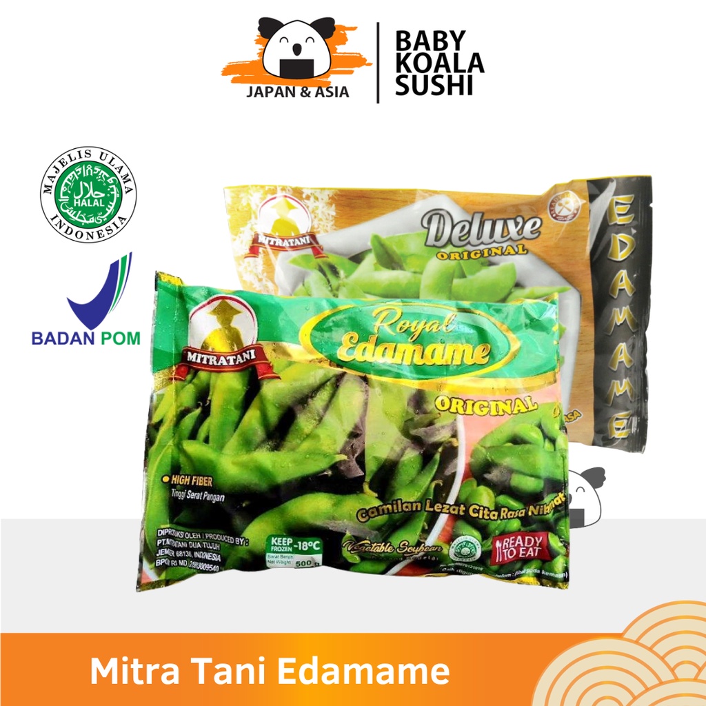 MITRA TANI Edamame Kacang Kedelai Jepang 500 g Halal | Kualitas Export Kedelai Rebus Frozen