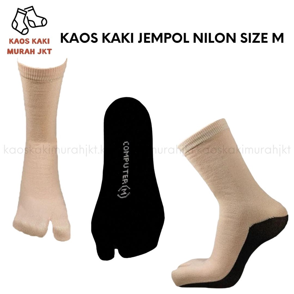 Kaos Kaki Jempol Wanita Sebetis Kaos Kaki Muslimah Panjang Ukuran M dan L