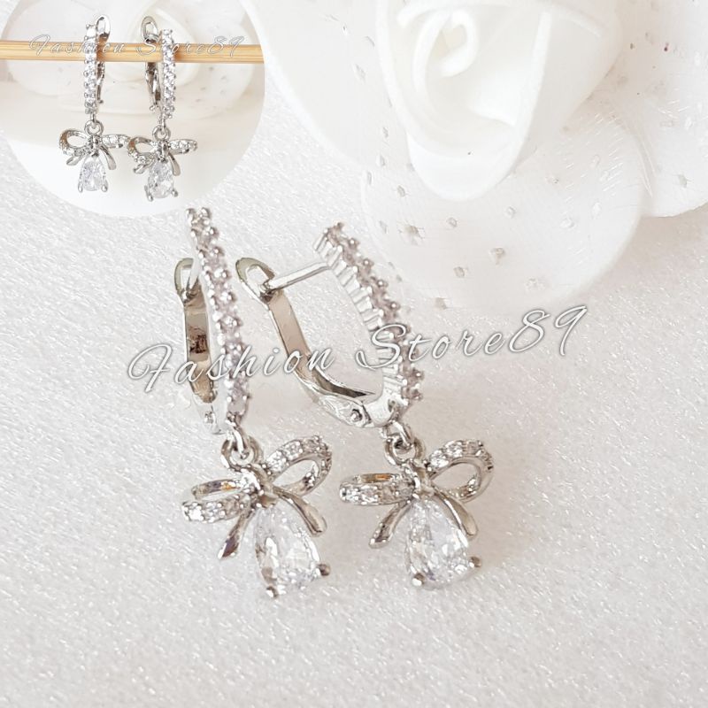 import Anting Xuping All Varian Impor bestseller Love Bunga Bingang Full Permata Perhiasan lapis emas 18k Anting Jurai jepit Impor Dewasa