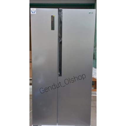 (Khusus Wilayah Kota Palembang) Lemari Es Side By Side LG/Kulkas Side by Side LG GC-FB 507 PQAM Pale