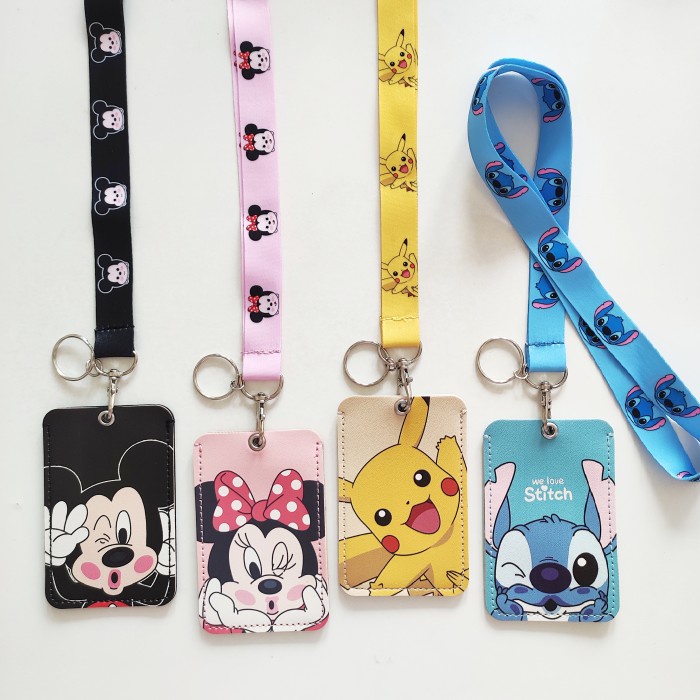 

Best Seller Id Card Holder Name Tag Lanyard Kalung Kartu Kulit Kartun Lucu
