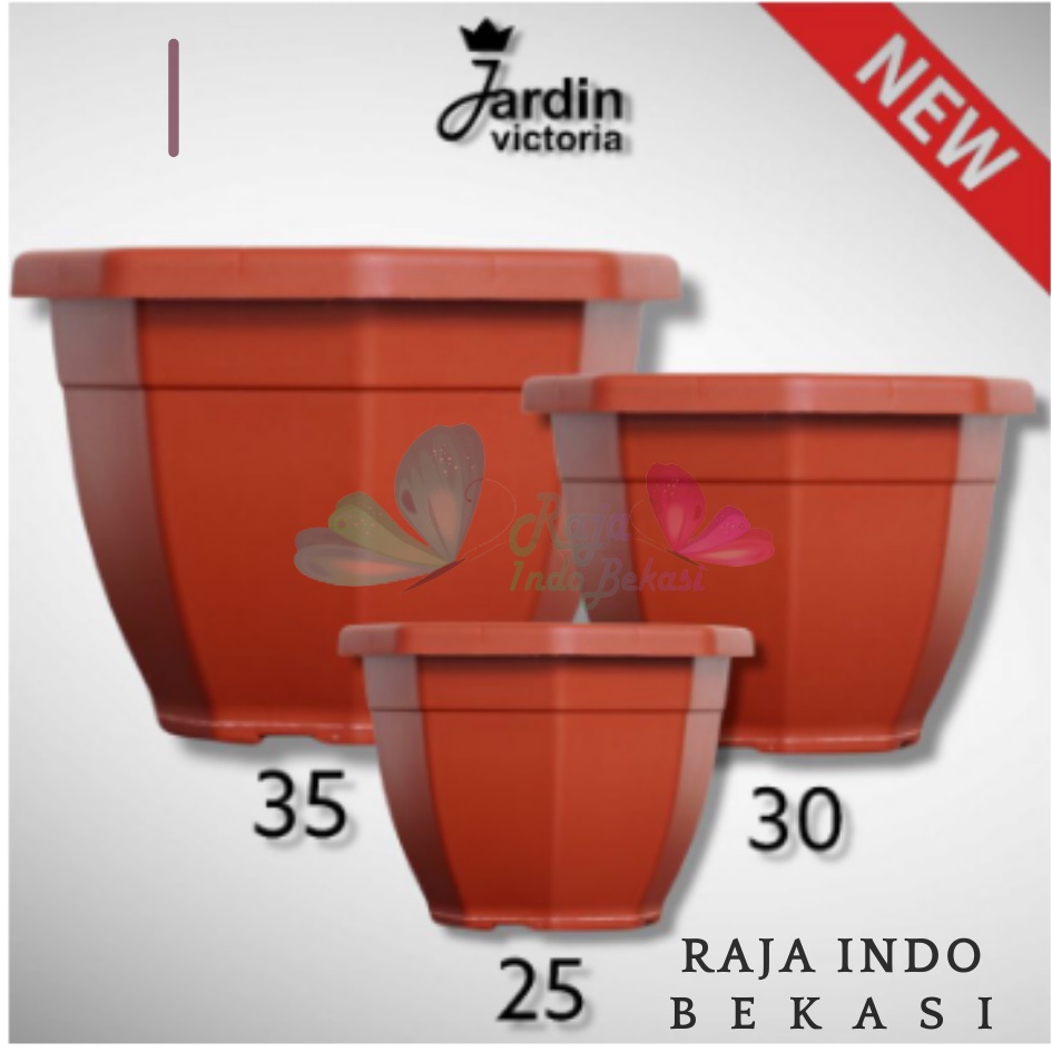 Pot Coklat Merah Bata Pot Kuping Polos Terracotta untuk Tanaman Hias Ukuran 20 25 30 35