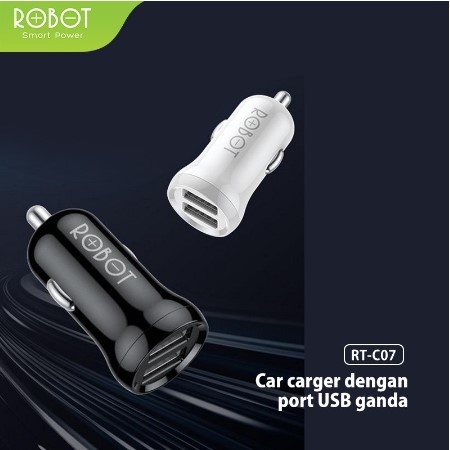 ROBOT CAR CHARGER SAVER MOBIL RT-C07 DUAL PORT 2.4A