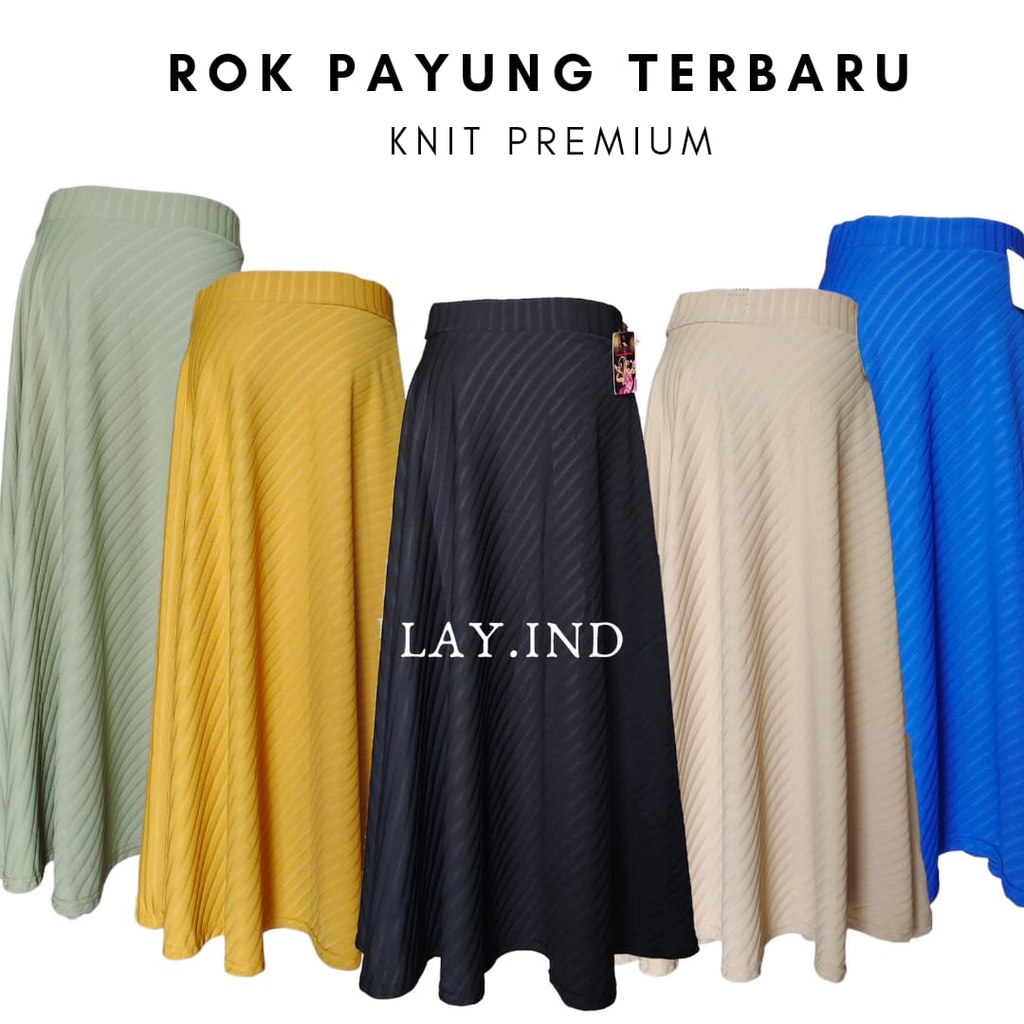 Rok Payung Terbaru Knit Premium // Rok Wanita Bisa Cod