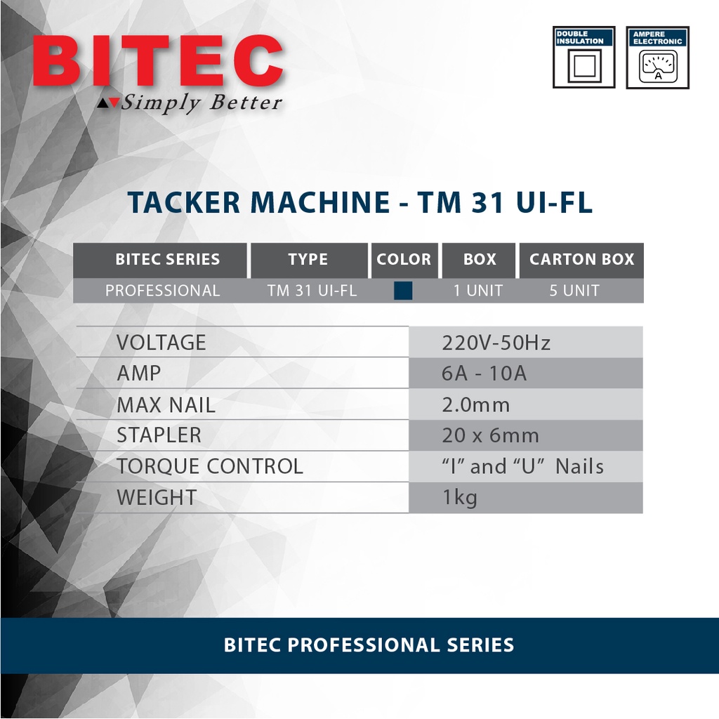 BITEC - MESIN PAKU &quot;U&quot; DAN &quot;I&quot; /TACKER MACHINE - TM 31 UI-FL - GARANSI RESMI 1 THN