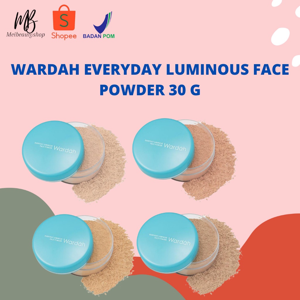 Wardah Everyday Luminous Face Powder 30 g - Bedak Tabur Yang Halus, Natural, Ringan dan Melembabkan - Oil Control, Tahan Lama