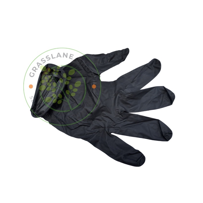 Sarung Tangan Hitam Latex No / Non Powder / Powder Free Black Gloves Shamrock