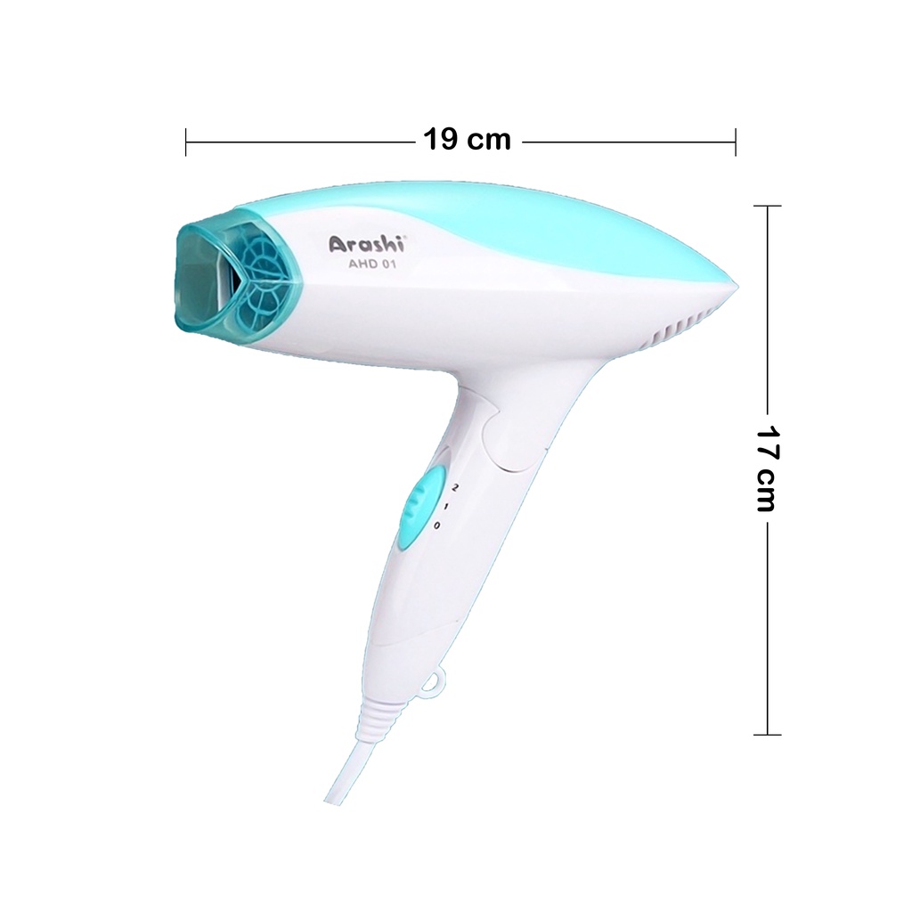 Hair Dryer AHD 01 Arashi Pengering Rambut Profesional 200-240V Dapat Di Lipat &amp; 2 Pilihan Kecepatan