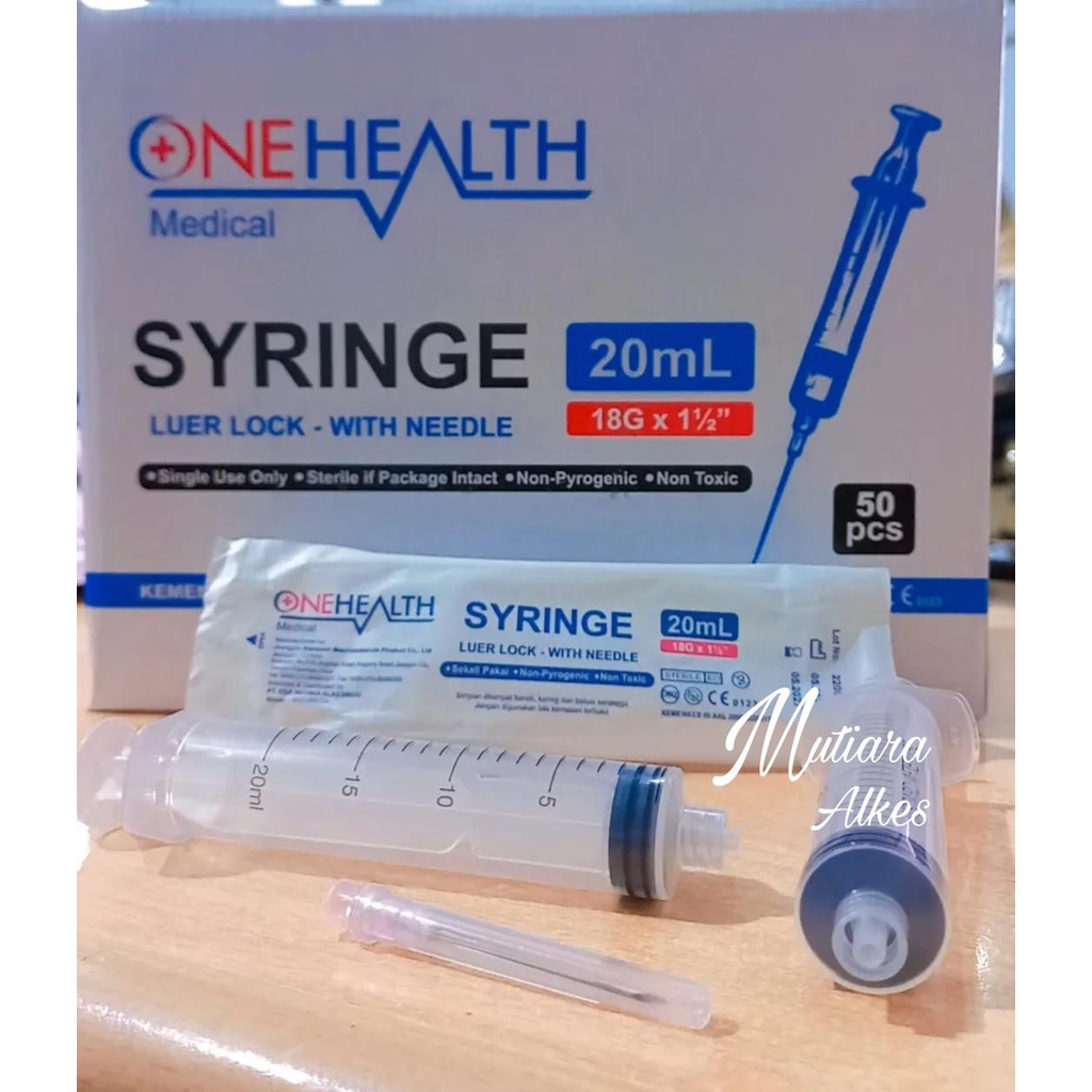 ECERAN Spuit 20cc / Syringe Suntik 20cc Lubang Tengah ONEHEALTH