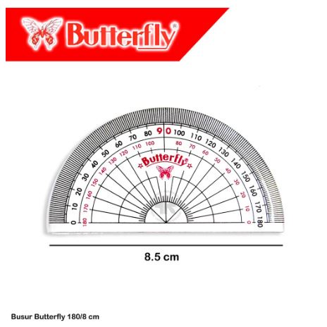 SATUAN Busur BUTTERFLY 180 Derajat Penggaris Ukur Ukuran Alat Tulis Stensil Stationery ATK Perlengkapan Peralatan Sekolah Kantor Ruler Aksesoris Buku Garis Garisan Gambar Drawing Prakarya Kerajinan Crafting Art Seni Kesenian School Office Grosir Prakarya