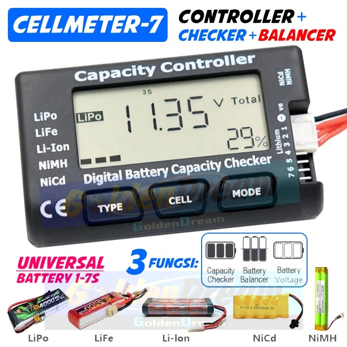 Cellmeter 7 Digital Battery Capacity Checker Controller Tester