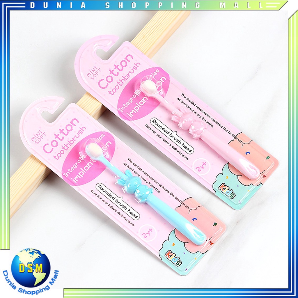 DSM Sikat Gigi Anak lembut 10000 Bulu Halus 1-12 Tahun Sikat Gigi Extra Soft Tavel Toothbrush Double Care Sikat Gigi Halus &amp; Lembut Karakter Gajah Dan Rabbit