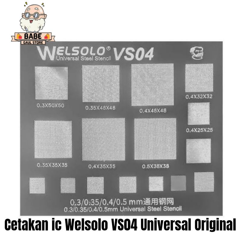 PLAT CETAKAN BGA IC CPU WELSOLO VS04 UNIVERSAL ORIGINAL