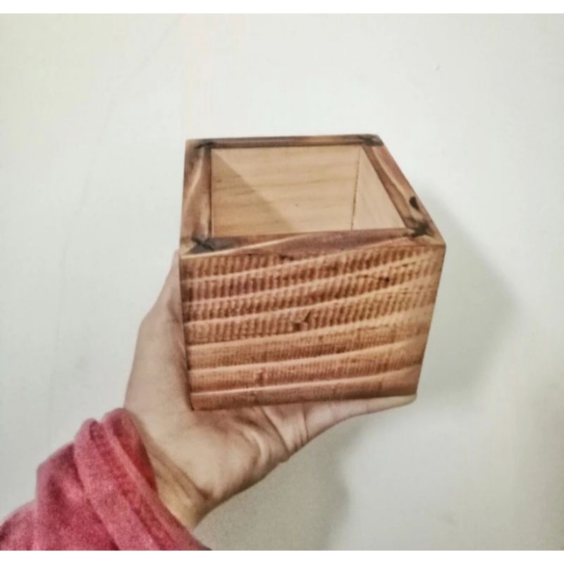 Pot kayu bunga hias vas bunga