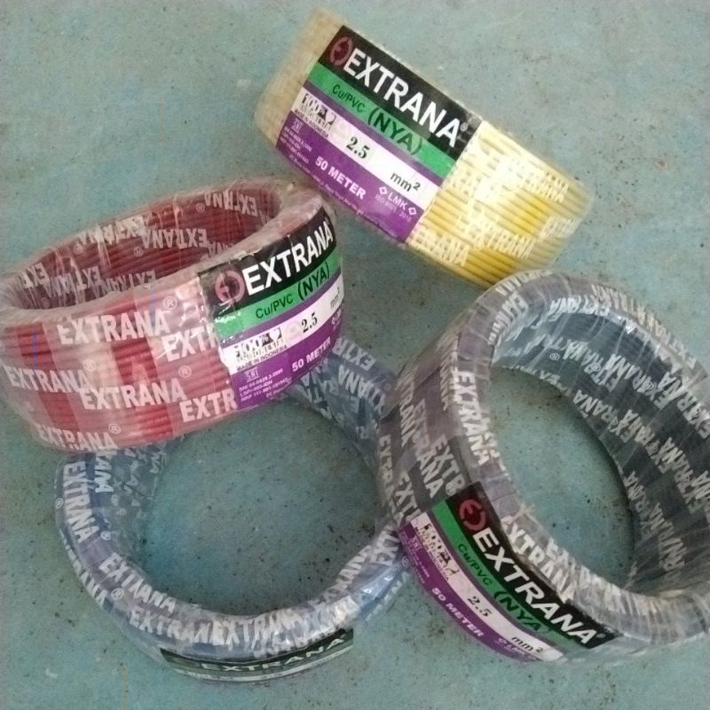 Kabel EXTRANA NYA 1x2,5 mm Kabel Listrik Tembaga Kuningan Panjang 50 Meter SNI / Kabel Instalasi Kabel Tunggal