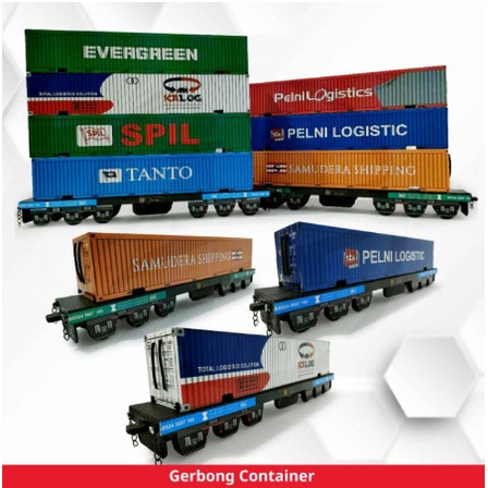 HOT SALE NEW PRODUK MINIATUR KERETA API GERBONG KONTAINER 40FEET TERMURAH
