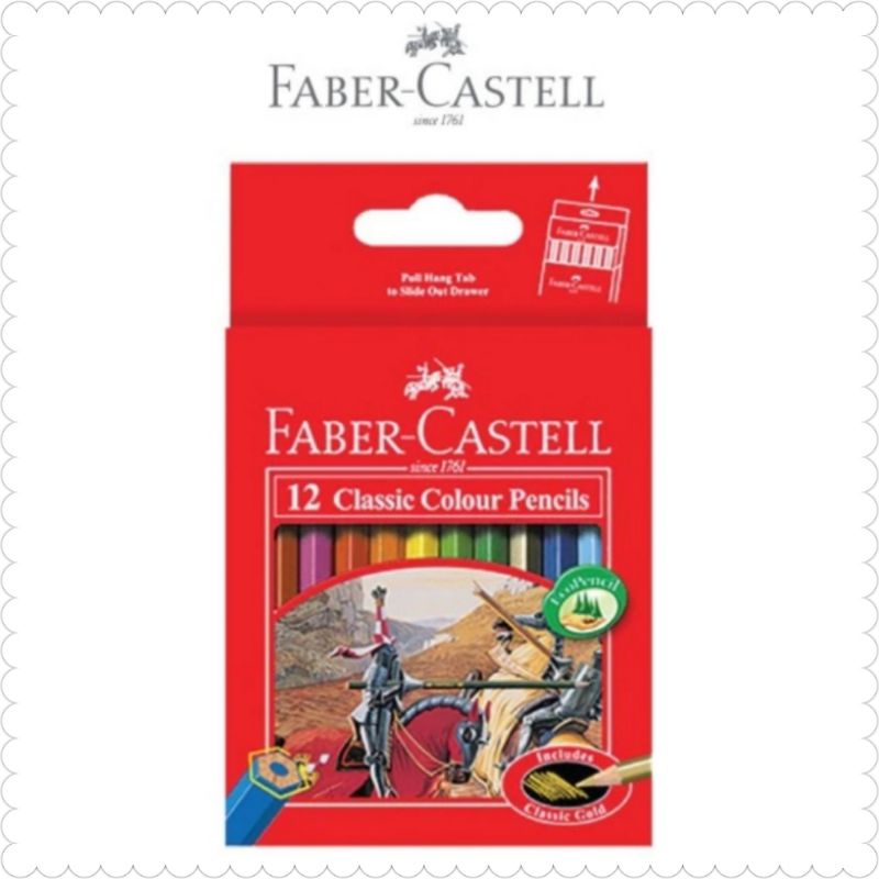 

Pensil Warna Faber Castell 12 warna classic pendek / Faber Castell 12 warna colour pencils