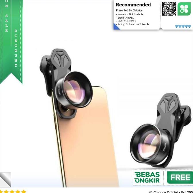 APEXEL Lensa Kamera Smartphone Clip 2X Telephoto Lens - APL-HB2X