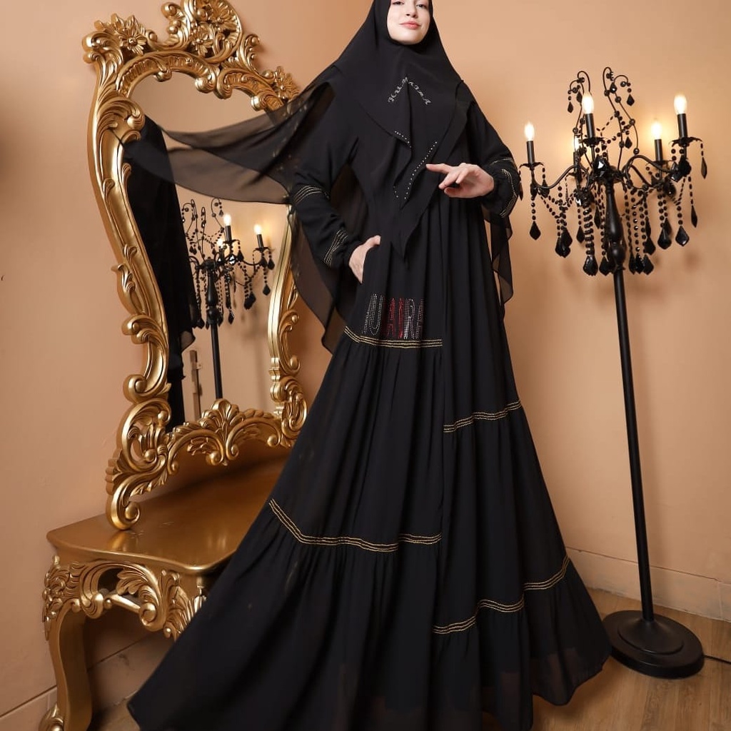 GAMIS HUMAIRA BLACK SYAR'I ORI