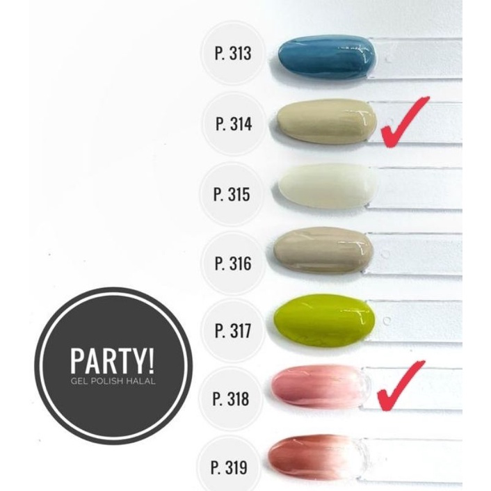 Gel Polish Halal Party Kutek Soak Off Gel Polish Nail Art Ready 278, 281, 314, 318, 322