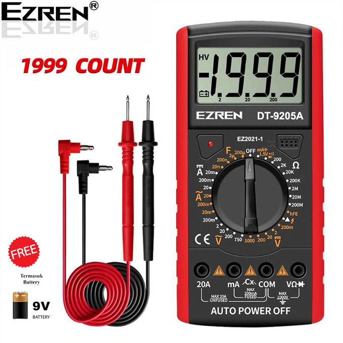 EZREN DT-9205A Multimeter Avometer Multitester Digital DC AC Diode TR