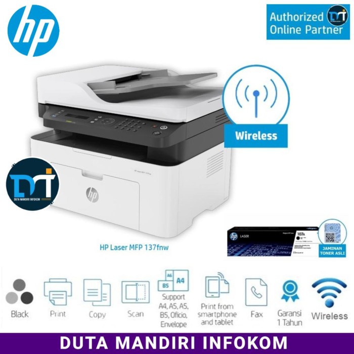 PRINTER HP LASER 137FNW HP MFP M137FNW WIFI HP LASER MFP 137 WIRELESS