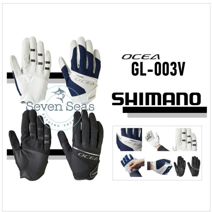 Shimano Ocea Full Glove GL-003V Black White Sarung Tangan Mancing