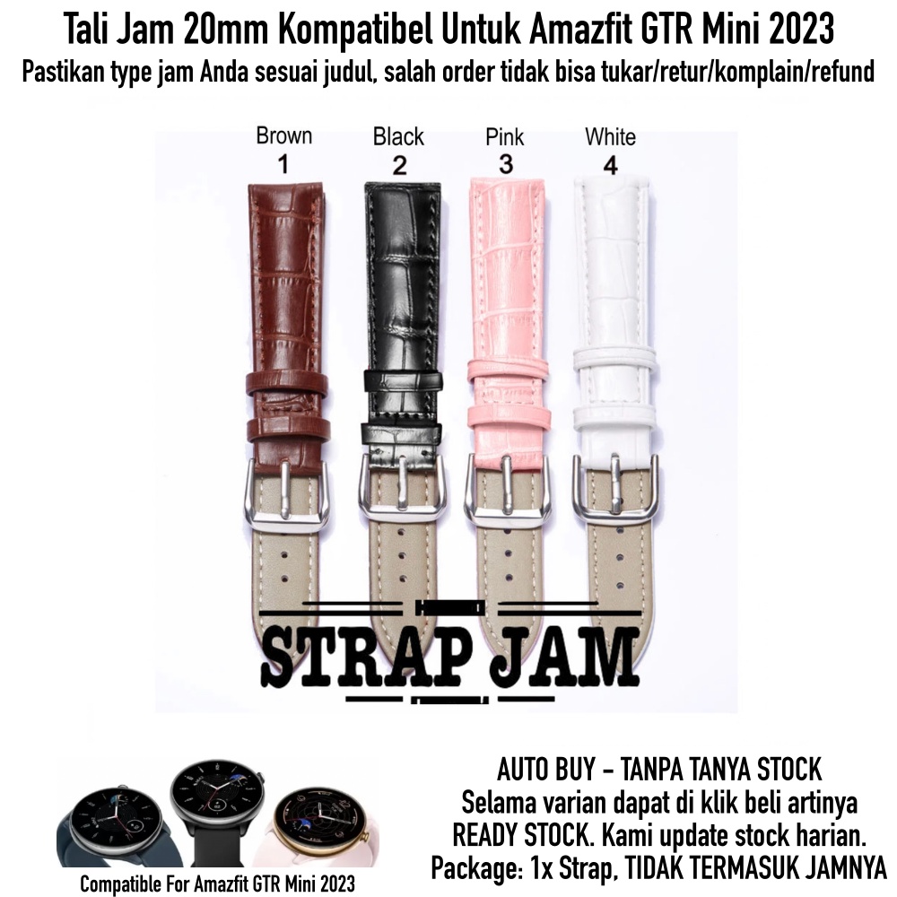 Tali Jam 20mm Strap Amazfit GTR Mini 2023 - Crocodile Leather Kulit