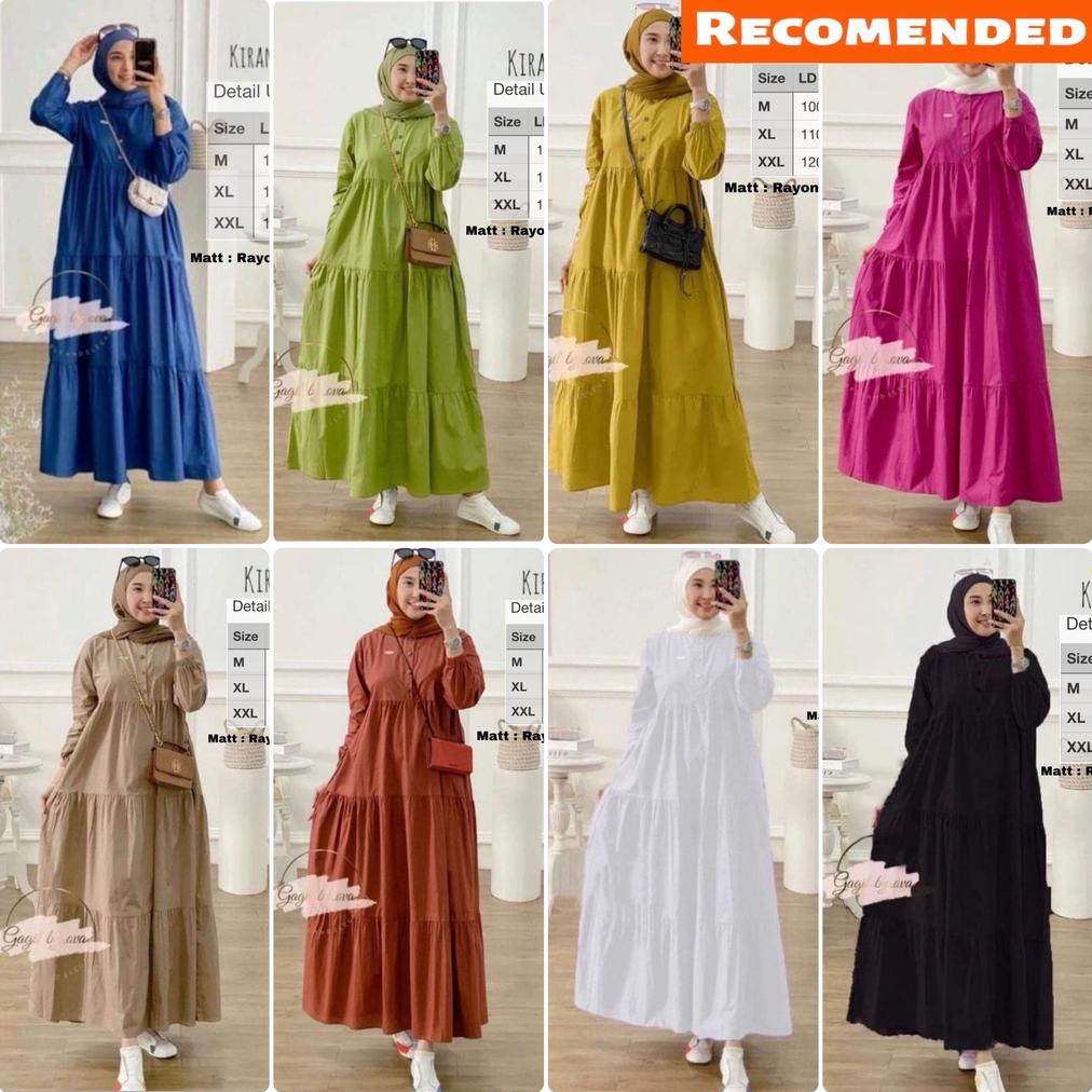 PROMO GILA Batik Usman - Kirania Dress Terbaru Midi Rayon twill premium dress polos putih busui kekinian jumbo minimalis muslim korea style terpercaya