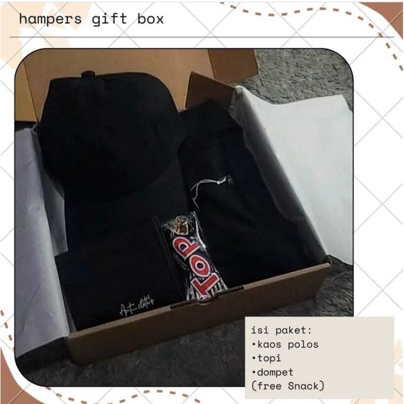 Hampers Gift Box | set hadiah cowok | kaos polos
