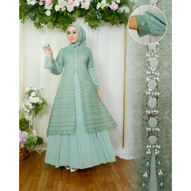 Gamis Brokat Shelvia Malika Kombinasi Payet Mutiara Terbaru / Gamis Pesta / Gamis Kondangan / Gamis Tile / Gamis Brokat Malika Non Gliter / Gamis Lamaran / Gamis wisuda / Gamis Seragaman / Gamis Payet Mutiara / Gamis Malika