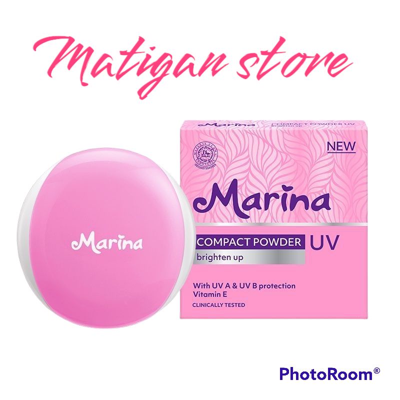 Marina Compact Powder UV Brighnten Up 12gr-Bedak Padat Marina