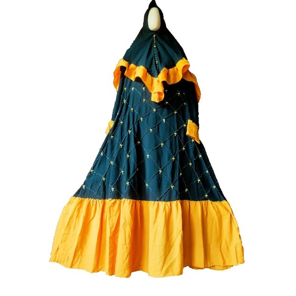 Gamis Syari set hijab L XXL Jumbo gamis dewasa free Hijab