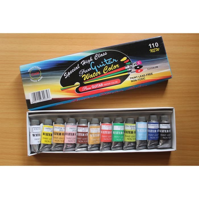 

Terlaris [ Lusin ] Cat Air Water Color - Guitar 110 Kecil 12 Warna Murah!