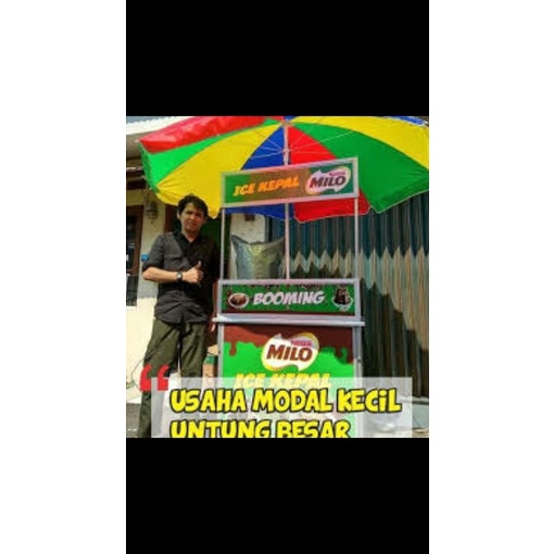 Payung Jumbo Es Kepal Milo 180Cm Meja Stand Pameran Tenda Terpal Besar
