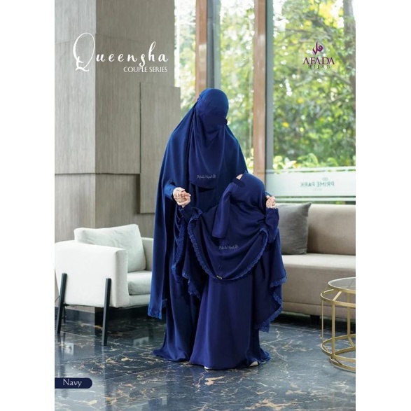 READY Queensha Kids Couple Gamis Set Khimar Jilbab Instan Cadar Syari Wolfis Baby Yoris Fortaleza Jetblack Afada Hijab