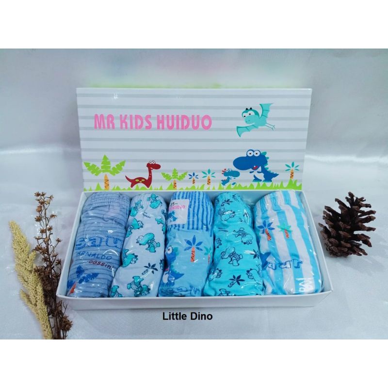 Set Celana Dalam Anak Laki-laki (5 pcs) termasuk Box Motif Lucu