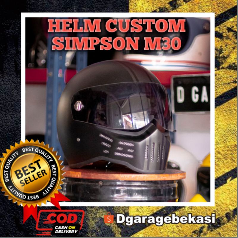 HELM CUSTOM M30 cc hlem helem Moto3 Cakil  Retro vintage classic japstyle Caferacer w175