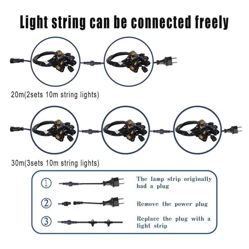 Foroureyes Soket Lampu Hias Dekorasi Lamp Holder E27 20 Socket 10M S050 Lampu Tidur Lampu Tidur Aesthetic Hiasan Dinding Hiasan Kamar Lampu Led Kamar Lampu Gantung Lampu Led Strip Lampu Hias Hiasan Kamar Aesthetic Lampu Kamar Tidur Lebaran Lampu Hias Gant