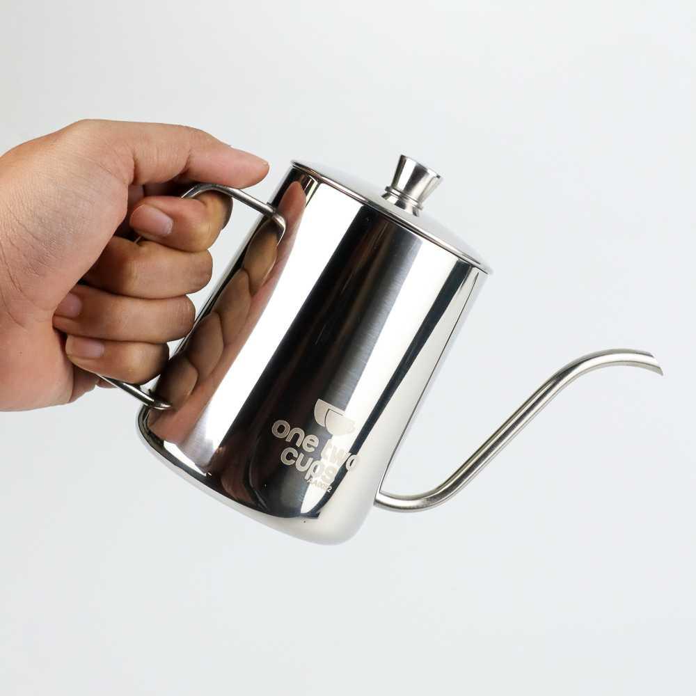 One Two Cups Teko Pitcher Kopi Teapot Drip Kettle Cup Stainless Steel A0052