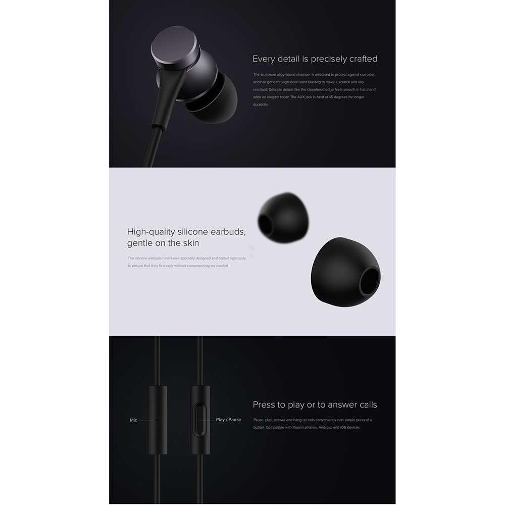 Xiaomi Mi Basic Earphone Ultra Deep Bass Mic DJC01JY (Replika 1:1)