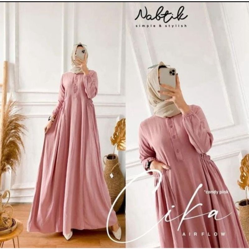 Terbaru ✨ Dress Syar'I Dress Chika Ori S M L Xl Xxl Cringkel Premium Gamis Viral Ada✅ / Gamis Elbina
