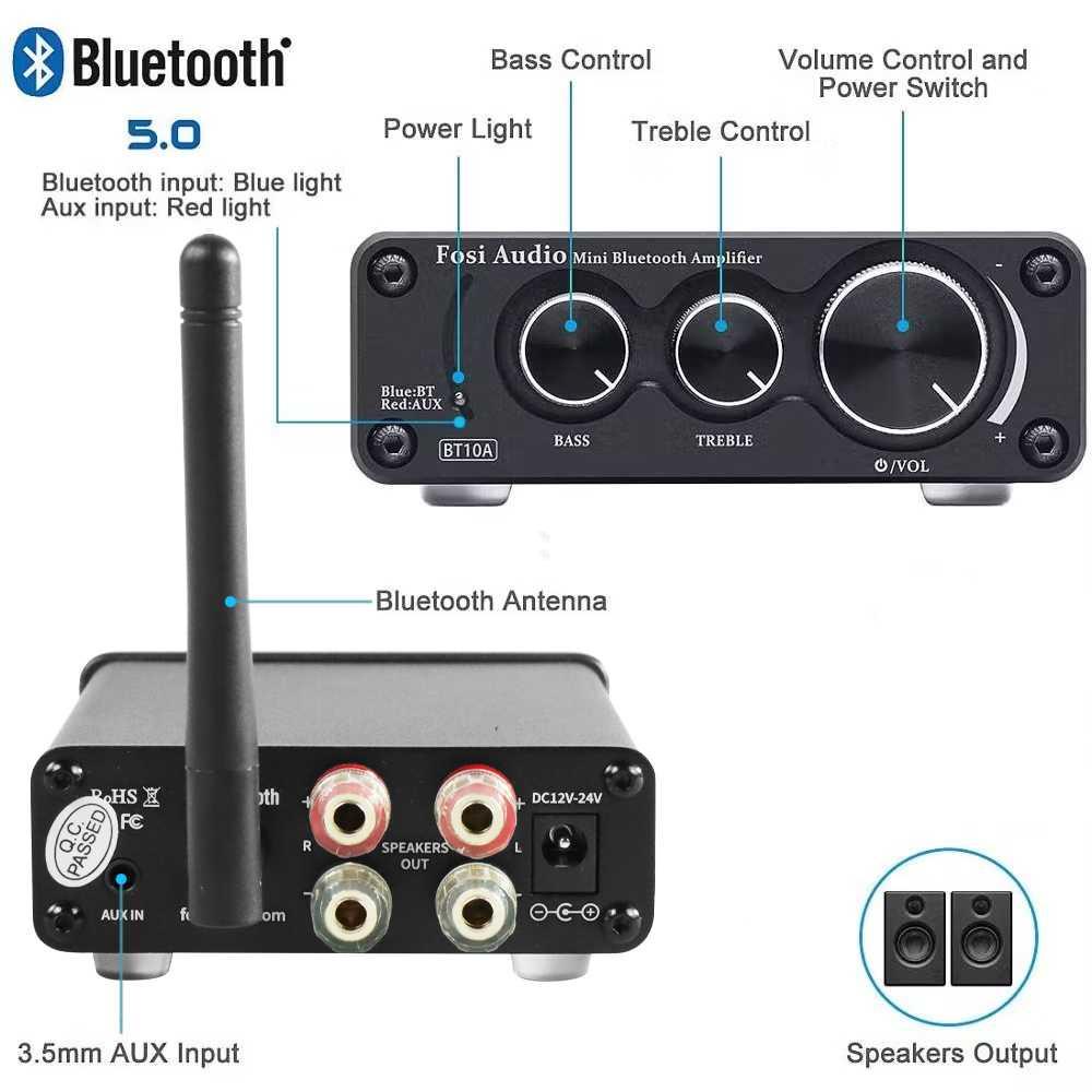 Fosi Audio Bluetooth Amplifier HiFi 2 Channel 50Wx2 TPA3116D2 BT10A Kabel Audio Spliter Kabel Audio Spliter Amplifier Tda Amplifier Tda Kabel Splitter Kabel Splitter Kabel Audio Splitter Kabel Audio Splitter Pam Amplifier Pam Amplifier Amplifier Dac Ampli