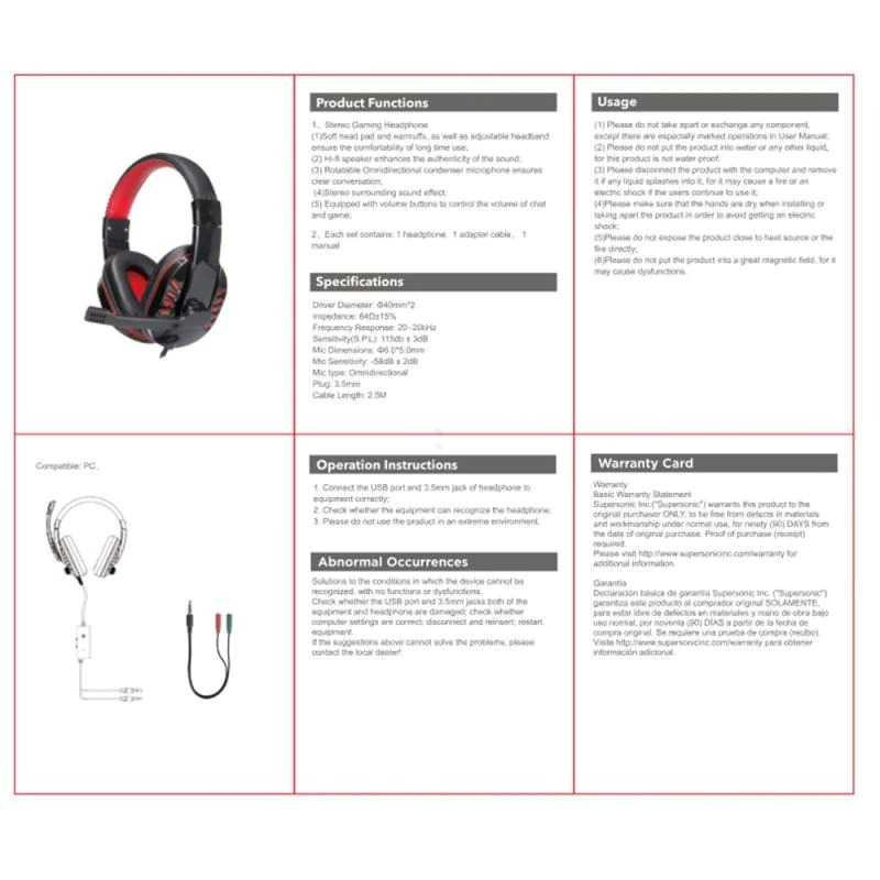 SOYTO Gaming Headphone Headset with Mic Y733MV