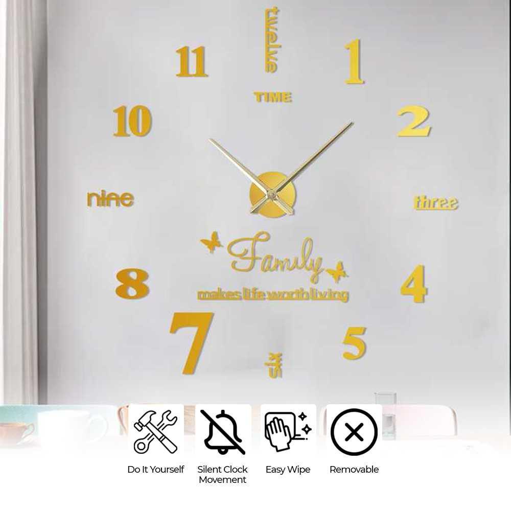 Taffware Jam Dinding Besar DIY Giant Wall Clock Quartz 100 cm M-01