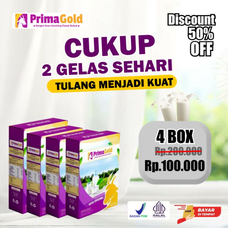 

Cukup 2 Gelas Sehari Sehat Bersama Prima Gold Susu Kambing Etawa Original