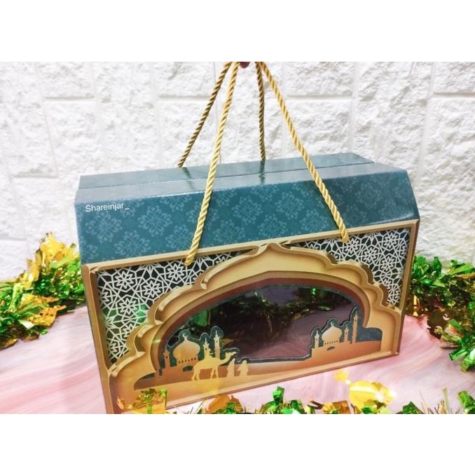 

Hampers Box Packaging Hampers Souvenir Lebaran Idul Fitri 4 Toples 500G Eid 26 Original